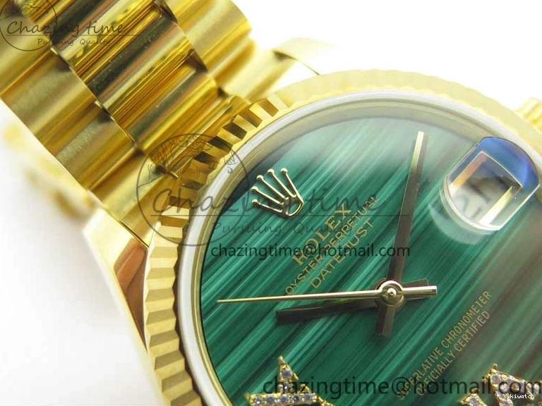 Best 31mm Malachite Bracelet EWF on Dial YG Daydate YG Edition 278288 Green ETA2688 President 0416
